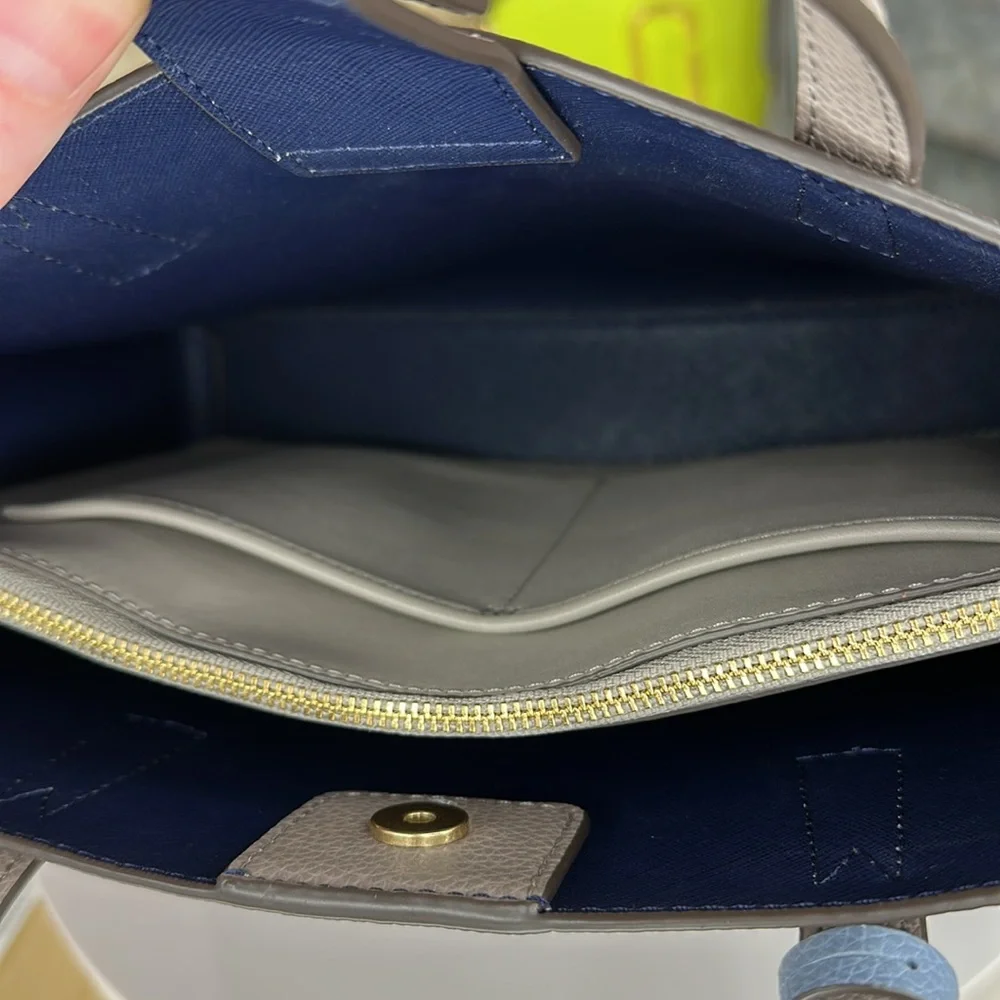 💥TORY BURCH - SMALL WALKER SATCHEL - GREY HERON - AG528 - Picture 14 of 17